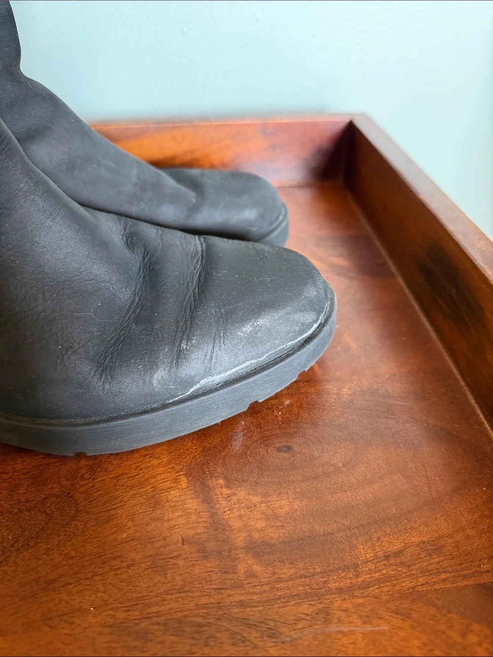 Timberland Black Over-the-Knee Leather Pull-On Boots
